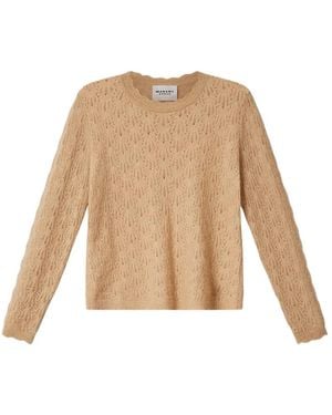 Isabel Marant Obeline Openwork-Knit Scalloped-Trim Jumper - Natural