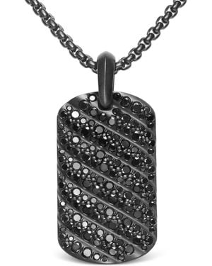 David Yurman Sculpted Cable Diamond Tag - Black