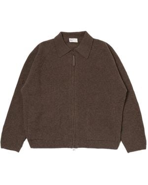 Universal Works Zip-Front Ribbed Cardigan - Brown
