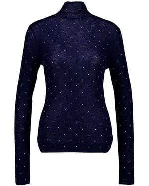 Rabanne Langärmeliger Rollkragenoberteil - Blau