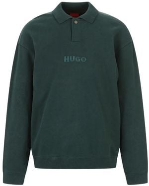 HUGO Polo Con Logo Ricamato - Verde