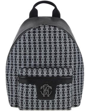 Roberto Cavalli Monogram Mirror Snake Backpack - Blue