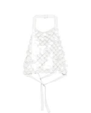 P.A.R.O.S.H. Sequin-Appliqué Top - White