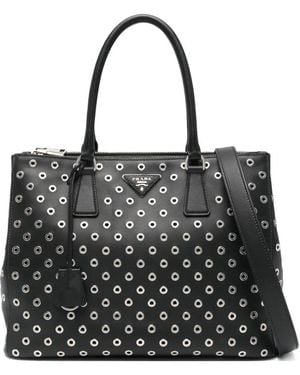 Prada Eyelet Tote Bag - Black