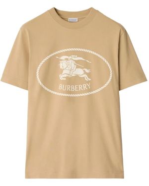 Burberry Knight Stamp Tシャツ - ナチュラル