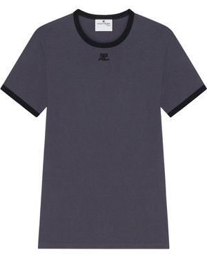 Courreges Signature Contrast T-Shirt - Blue