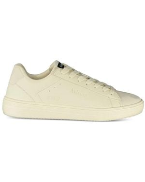 Avirex Logo-Embossed Lace-Up Trainers - Natural