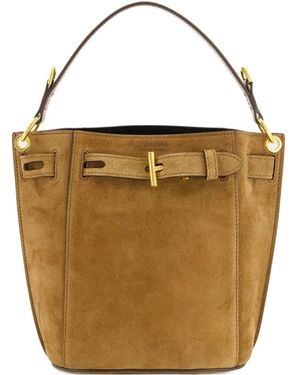 Tom Ford スエード バケットバッグ - ブラウン