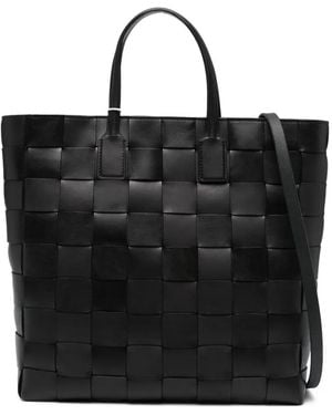Dragon Diffusion Medium Pino Woven Top-Handle Tote Bag - Black
