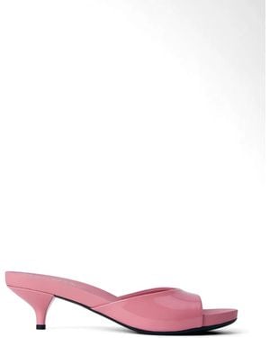 Prada Sandalias De Piel Con Puntera Abierta - Rosa