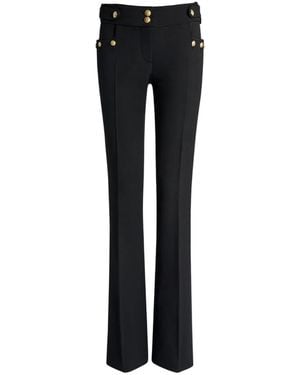 Balmain Garbadine Wollen Plooibroek - Zwart