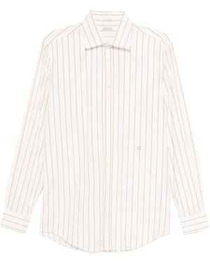 Massimo Alba Striped Cotton Shirt - White