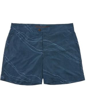 Slowear Button-Fastening Swim Shorts - Blue
