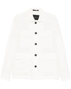 Montecore Buttoned Flap-Pocket Overshirt - White