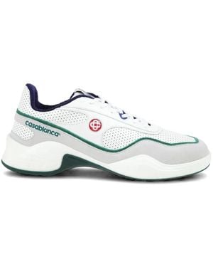 CASABLANCA Court Championship Lace-Up Leather Trainers - White