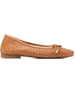 Carmela Woven Bow Ballet Flats - Brown