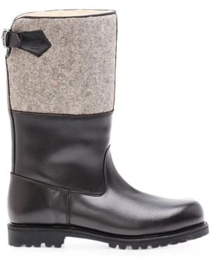 Ludwig Reiter Maronibrater Felt-Panelled Leather Boots - Gray