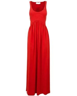 Sportmax Gesmockte Maxi-Jurk Met Uitgesneden Details - Rood