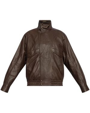 Saint Laurent Leather Jackets - Brown