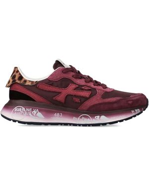 Premiata Lauryn 7789 Leopard-Print Panel Sneakers - Purple