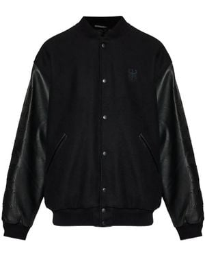Vetements Veste Bomber À Étoiles Imprimées Embossée - Black