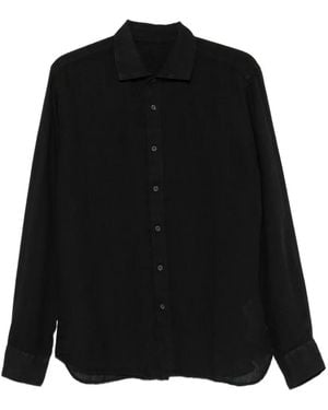 120% Lino Long-Sleeve Button-Up Shirt - Black