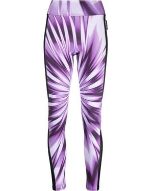 Philipp Plein Tie-Dye High-Waisted Leggings - Purple