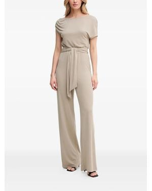 Guess Draped-Neckline Belted Jumpsuit - Natural