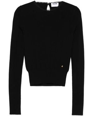 Moschino Maglione A Coste Con Rifiniture - Nero