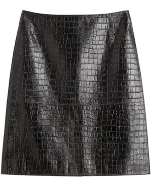 TOTEME Panelled Embossed Midi Skirt - Black