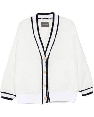 Lorena Antoniazzi Quilted V-Neck Jacket - White