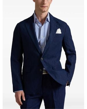Polo Ralph Lauren Single-Breasted Linen Blazer - Blue