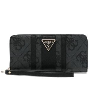 Guess Monogram-Pattern Wallet - Black