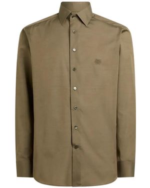 Etro Chemise À Logo Pegaso Brodé - Green