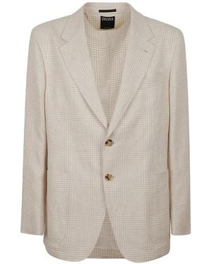 ZEGNA Houndstooth-Pattern Blazer - White