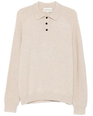 Bompard Raglan-Sleeve Cashmere-Blend Polo Shirt - White