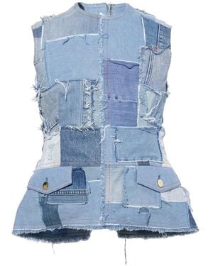 MERYLL ROGGE Top Con Diseño Patchwork - Azul