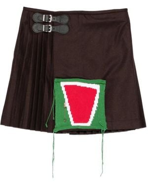 Charles Jeffrey Gestrickter Kilt-Minirock Mit Falten - Schwarz