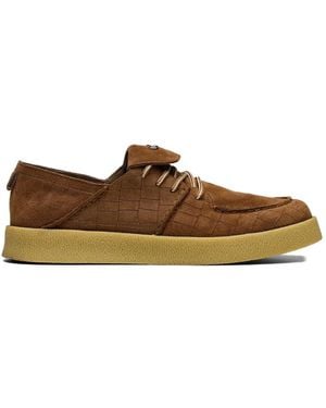 HIDE & JACK Textured Lace-Up Trainers - Brown