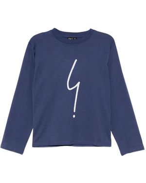 agnès b. Logo-Print T-Shirt - Blue