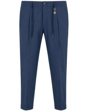 Manuel Ritz Drawstring-Waist Pleated Trousers - Blue