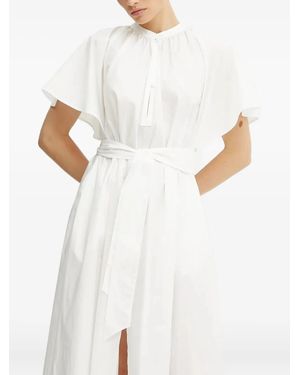 Forte Forte Abito Lungo Con Cintura - Bianco