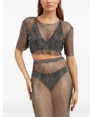 Santa Brands Studded Mesh Top - Gray