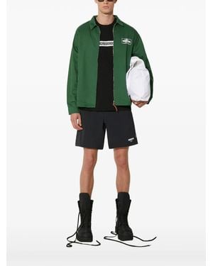 Neighborhood Logo-Print Zip-Up Jacket - Green