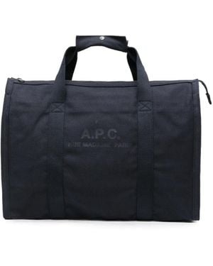 A.P.C. Logo-Print Gym Bag - Blue