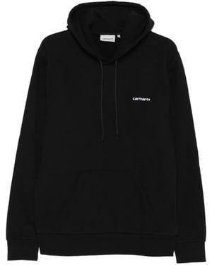 Carhartt Logo-Embroidery Hoodie - Black