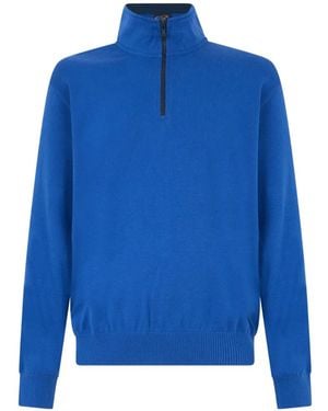 Paul & Shark Quarter-Zip High-Neck Jumper - Blue