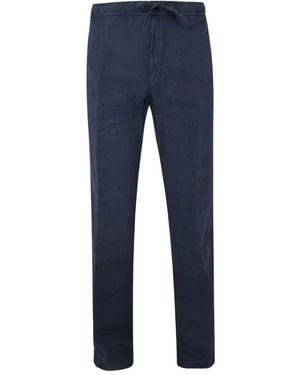 120% Lino Drawstring Pants - Blue