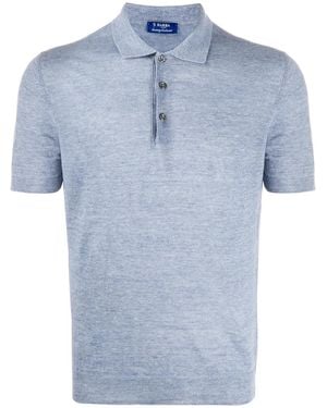 Barba Napoli Knitted Polo Shirt - Blue