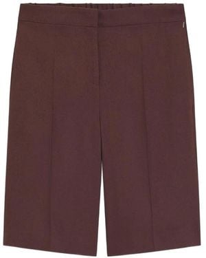 BOSS Elasticated-Waist Pressed-Crease Shorts - Purple